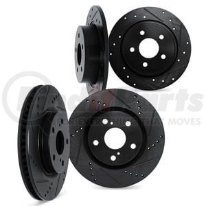 8004-76015 by DYNAMIC FRICTION COMPANY - Brake Rotors - Drilled & Slotted - Black