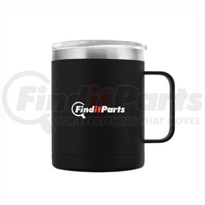 FIP-TUMBLER-14 by FINDITPARTS - 14oz Double Wall Stainless Steel Travel Tumbler Cup, Black, with FinditParts Logo