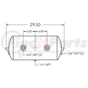 461008 by TRAMEC SLOAN - Air Tank, 12 Diameter, 3/4 Main Port, 3/8 End Port,12.34 Gal