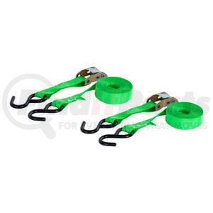 83015 by CURT MANUFACTURING - 15ft. Dark Green Cargo Straps with S-Hooks (300 lbs; 2-Pack)