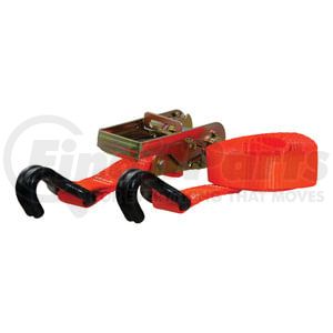 83025 by CURT MANUFACTURING - 16ft. Orange Cargo Strap with J-Hooks (1;100 lbs.)