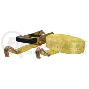 83047 by CURT MANUFACTURING - 27ft. Yellow Cargo Strap with J-Hooks (3;333 lbs.)