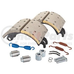 GG4591DXQJ by HALDEX - Drum Brake Shoe Kit - Rear, New, 2 Brake Shoes, with Hardware, FMSI 4591, for use with Dexter (PQ) Style