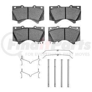 Dynamic Friction Company 1400-1303-01 Disc Brake Pad Set Ultimate Duty Performance Brake Pads and Hardware Kit