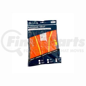 99220L by UNITED PACIFIC - High Visibility Safety Vest - Orange, with Reflective Strips and Pocket, Large