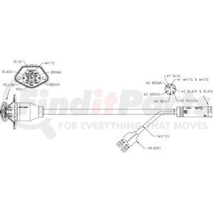 016608E9 by GROTE - Chassis Wiring Harness - UBS 7-Conductor-Receptacle Main Harness, 24", w/ Drop