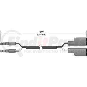 66165 by GROTE - Chassis Wiring Harness - Two Slim-Line Male To Two Double Females, 12" Long