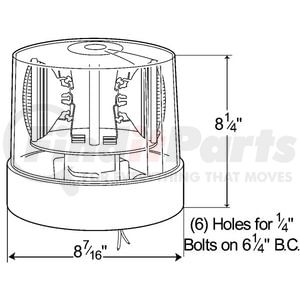 76283 by GROTE - Two Sealed-Beam Roto-Beacons, Amber, 24V