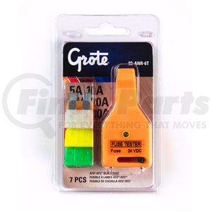 82ANR6T by GROTE - Standard Blade Fuse Assortment & Tester, 7 Pk