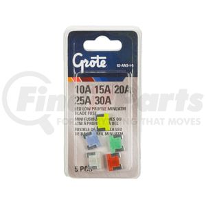 82ANSI5 by GROTE - Low Profile Miniature Blade, LED Fuse Assortment, 5 Pk