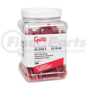 8321503 by GROTE - Heat Shrink Butt, Nylon 22; 18 Ga Pk 300, Jar