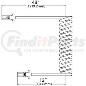 87170 by GROTE - UltraLinkTM ABS Power Cords, 15' w/12" & 48" Lead, Coiled