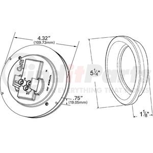 G40125 by GROTE - Hi Count® 4" LED Stop / Tail / Turn Light - Kit (G4002 + 91740 + 67090), Multi Pack