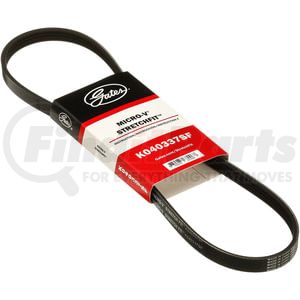 Gates K040337SF Serpentine Belt Serpentine Belt - Stretch Fit Micro-V Serpentine Drive Belt