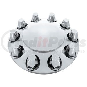 10135 by UNITED PACIFIC - Axle Cover - Dome, Front, Chrome, ABS Plastic, with 33mm Standard Style Push-On Nut Covers