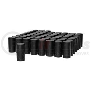 10190CB by UNITED PACIFIC - Wheel Lug Nut Cover Set - 33mm x 4 1/4", Black, Tall Cylinder, Thread-On