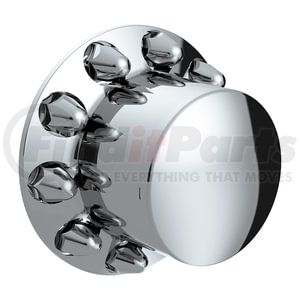 10256 by UNITED PACIFIC - Axle Hub Cover - Axle Cover, Rear, Chrome, Dome, with 1- 1/2" Nut Cover, Push-On