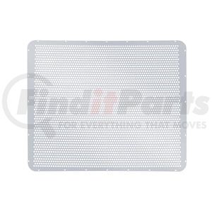 21063 by UNITED PACIFIC - Grille Mesh - 430 Stainless Steel, with Extended Hood-Alternating Round Holes, for Peterbilt 379