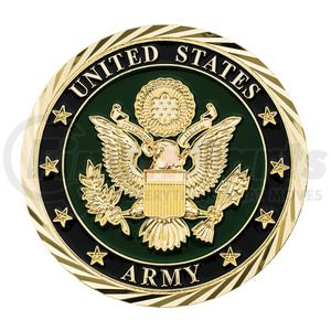 22975 by UNITED PACIFIC - Emblem - 1 3/4" U.S. Military Adhesive Metal Medallion, Army