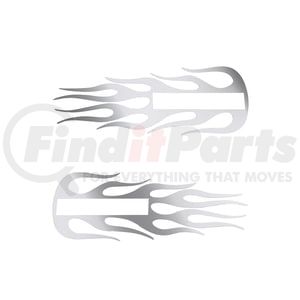 29118 by UNITED PACIFIC - Hood Emblem - Accent Flame, Stainless, for All Kenworth Models