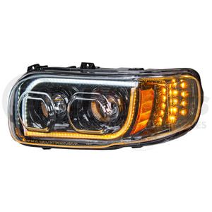 31146 by UNITED PACIFIC - Headlight Assembly - LH, LED, Chrome Housing, High/Low Beam, with LED Signal Light, Position Light and Side Marker