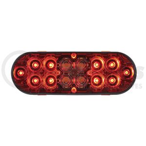 36609 by UNITED PACIFIC - Brake/Tail/Turn Signal Light - 6" Oval Combo Light, with 14 LED Stop, Turn & Tail & 16 LED Back-Up, Red LED/Red Lens
