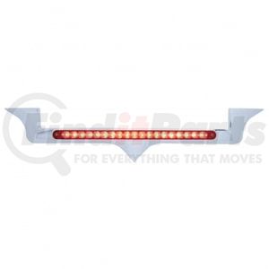 37971 by UNITED PACIFIC - Hood Emblem - Chrome, with 19 LED Reflector Light Bar, Red LED/Red Lens, for Kenworth