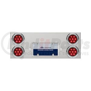 35082 by UNITED PACIFIC - Tail Light Panel - Rear Center, with Four 7 LED 4" Light & Bezel, Red LED/Red Lens