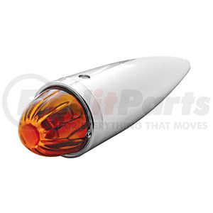 30535 by UNITED PACIFIC - Truck Cab Light - Chrome, Die Cast Torpedo, with Watermelon Glass Lens & 1156 Bulb, Dark Amber