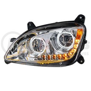 35745 by UNITED PACIFIC - Headlight - Chrome, 10 LED, Driver Side, for 2010-2016 Peterbilt 587 & 2012-2021 579