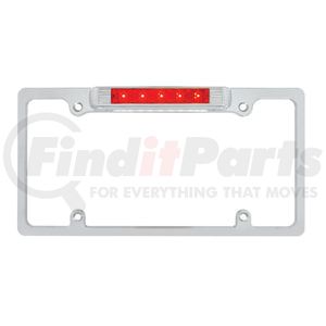 50148 by UNITED PACIFIC - License Plate Frame - Chrome, with 3rd Brake Light, Red LED/Red Lens