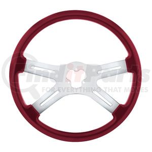 88280 by UNITED PACIFIC - Steering Wheel - 18", Vibrant Color, 4 Spoke, Candy Red