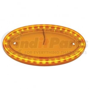 38893 by UNITED PACIFIC - Emblem Light - 32 LED Large Light, Amber LED/Amber Lens, for Peterbilt