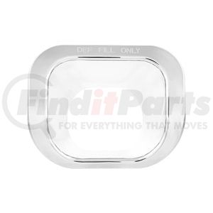 42002 by UNITED PACIFIC - Chrome Plastic Diesel Exhaust Fluid (DEF) Filler Trim, for 2012-2021 Peterbilt 579