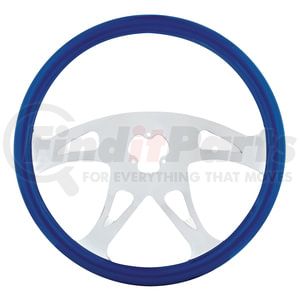 88226 by UNITED PACIFIC - Steering Wheel - Blue, with Chrome Spokes, "Boss"