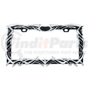 50033 by UNITED PACIFIC - License Plate Frame - Chrome, Tribal Flame