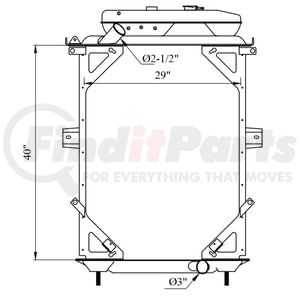 42-10325 by REACH COOLING - Kenworth Radiator Fits 94-05 T600-T800
40"x28.62"x2.12"Inlet:2.5