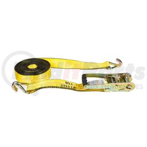 CS01-1007 by WORLD AMERICAN - Ratchet Tie Down Strap - 2" x 30', Yellow, 10,000 lbs. Capacity, with Wire Hook