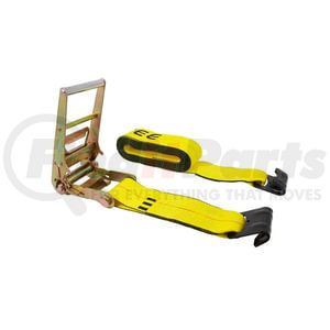 CS01-1010 by WORLD AMERICAN - Ratchet Tie Down Strap - 4" x 30', Yellow, 5,400 lbs. Capacity, with Flat Hook