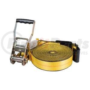 CS01-1015 by WORLD AMERICAN - Ratchet Tie Down Strap - 2" x 40', Yellow, with Flat Hook