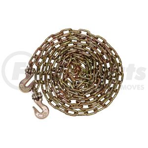 WA140-7003 by WORLD AMERICAN - Multi-Purpose Chain - Binder, Gold Chromate, 1/4" x 16', 3,150 lbs. WLL, with Grab Hooks