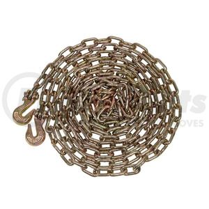 WA140-7004 by WORLD AMERICAN - Multi-Purpose Chain - Binder, Gold Chromate, 1/4" x 20', 3,150 lbs. WLL, with Grab Hooks