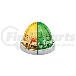 TLED-WTAG by TRUX - Clearance / Marker Light - Clear Lens, Amber/Green LED, Star-Burst Watermelon, 19 Diodes