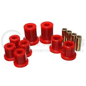 83128R by ENERGY SUSPENSION - Control Arm Bushing Set; Red; Front; Must Reuse All Metal Hardware; Performance Polyurethane;