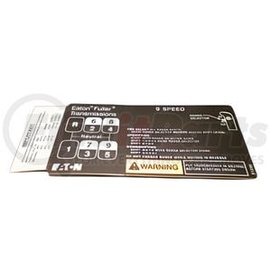 Fuller 21250 Manual Transmission Shift Pattern Label Manual Transmission Shift Pattern Label