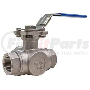 705011205 by D&W - Shut-Off Valve - Stainless Steel, NPT (Pipe), 1 in., Female Connector, 3 Way