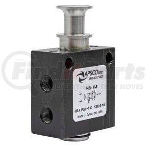 V-8 by APSCO - Air Control Valve - 4-Way Push-Pull, 2-Position, Single Spool, Double Acting