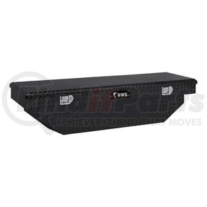 TBS-63-A-BLK by UWS - Gloss Black Aluminum 63" Angled Crossover Truck Tool Box (LTL Shipping Only)