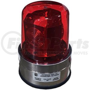 756R24 by PETERSON LIGHTING - Incandescent Rotating Beacon Light, 5.75"X7.5", 24V, red, box