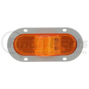 356AF by PETERSON LIGHTING - 356 LumenX® Oval LED Mid-Turn Marker Light with Reflex - Amber Flange Mount